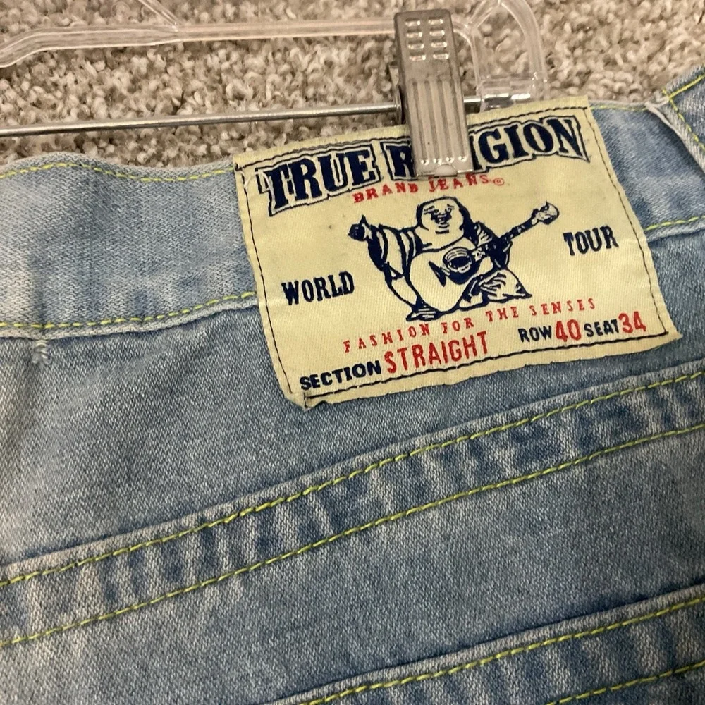 True Religion World Tour Rocco Straight 38x31 Measured Med‎ Wash Relaxed